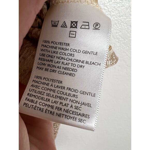 Anthropologie Pins & Needles Metallic Gold Mini Skirt Size Medium - Picture 6 of 6